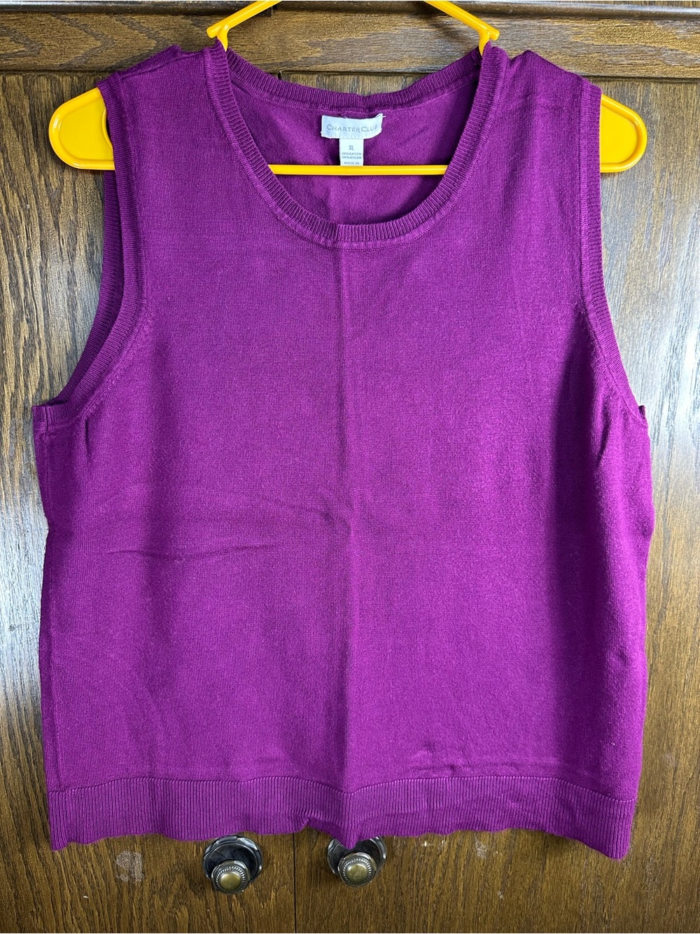 Charter Club Purple Sleeveless Knit Top